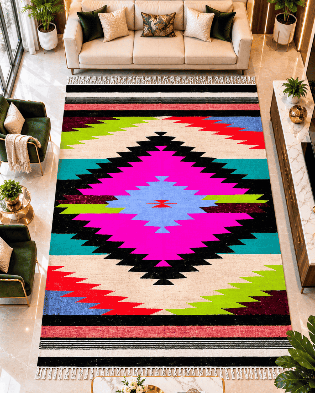 Handmade Luxury Velvet Area Rug