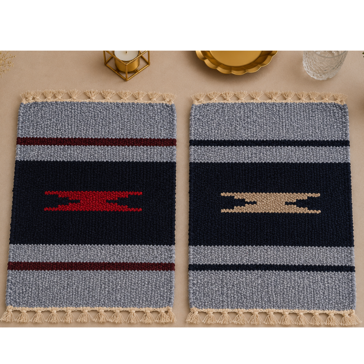Royal Contrast Velvet Table Mats (Pair of 2)