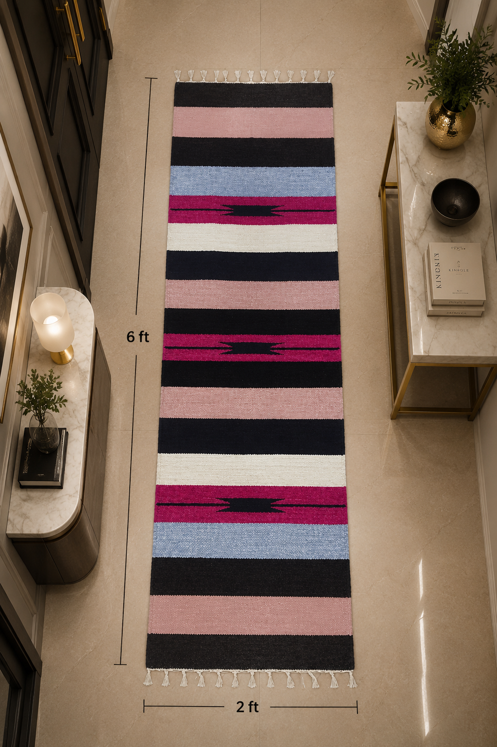 Modern Velvet Hallway Runner Rug – Luxury Finish