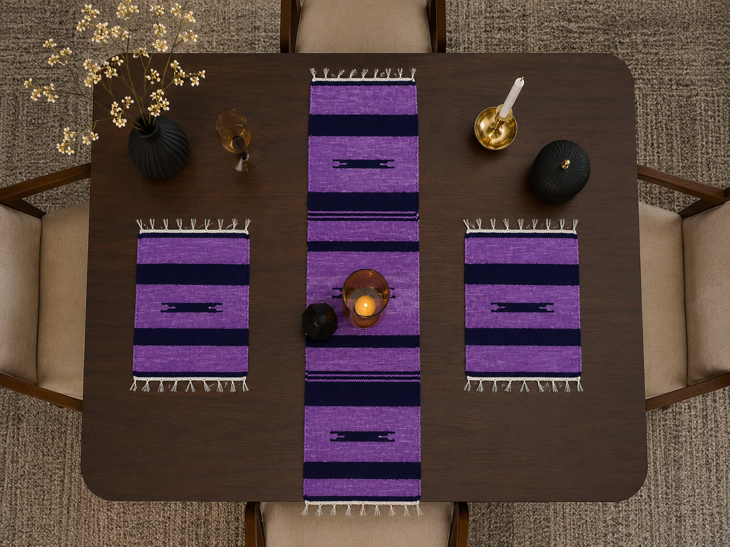 Handcrafted Dining Table Mats & Runner Set