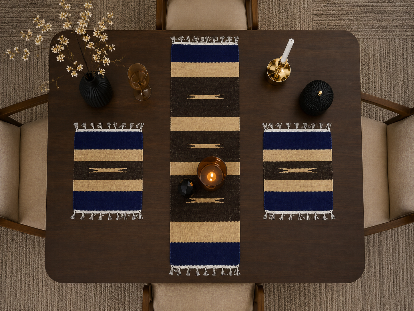 Handcrafted Dining Table Mats & Runner Set