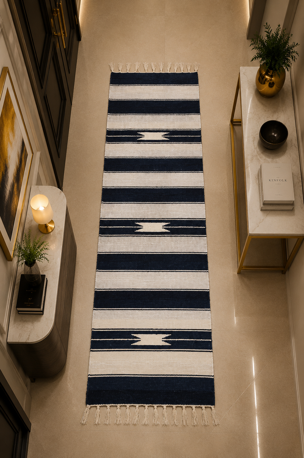 Classic Velvet Runner Rug for Entrance & Corridor