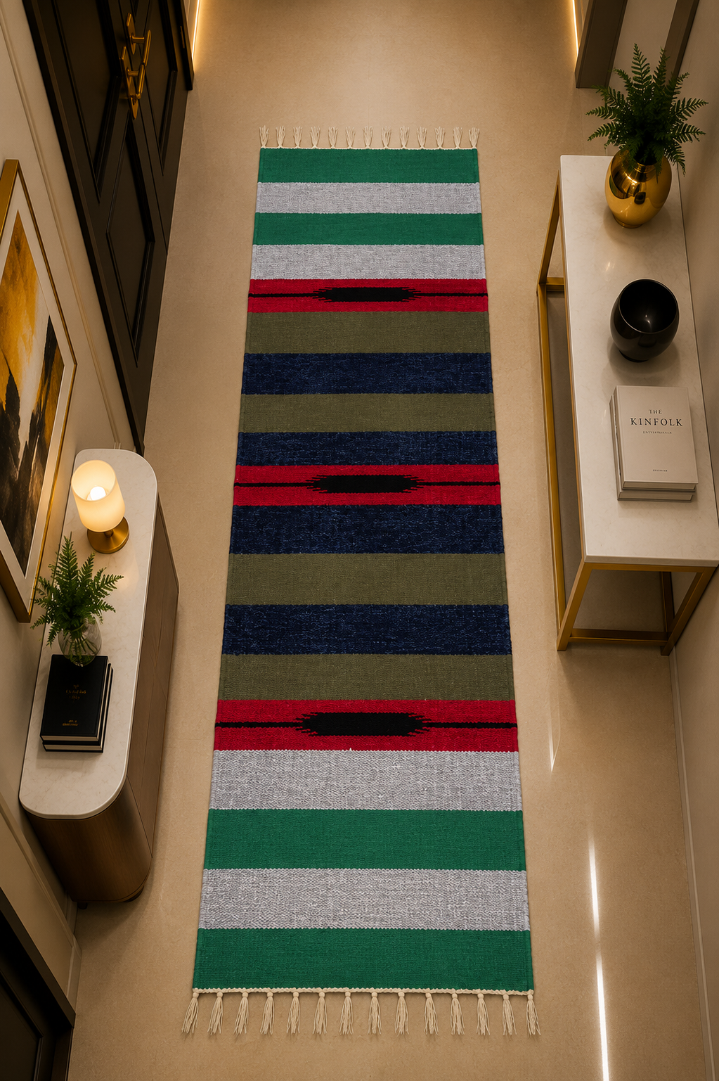 Elegant Velvet Runner Rug – Non-Slip Hallway Runner