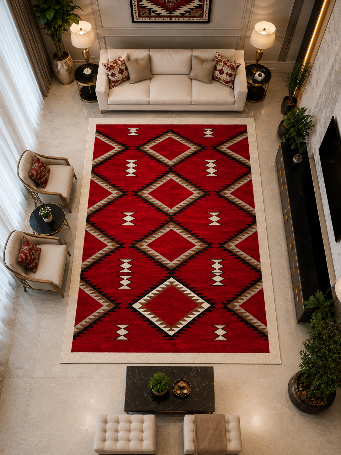 Royal Crimson Handmade Wool Rug