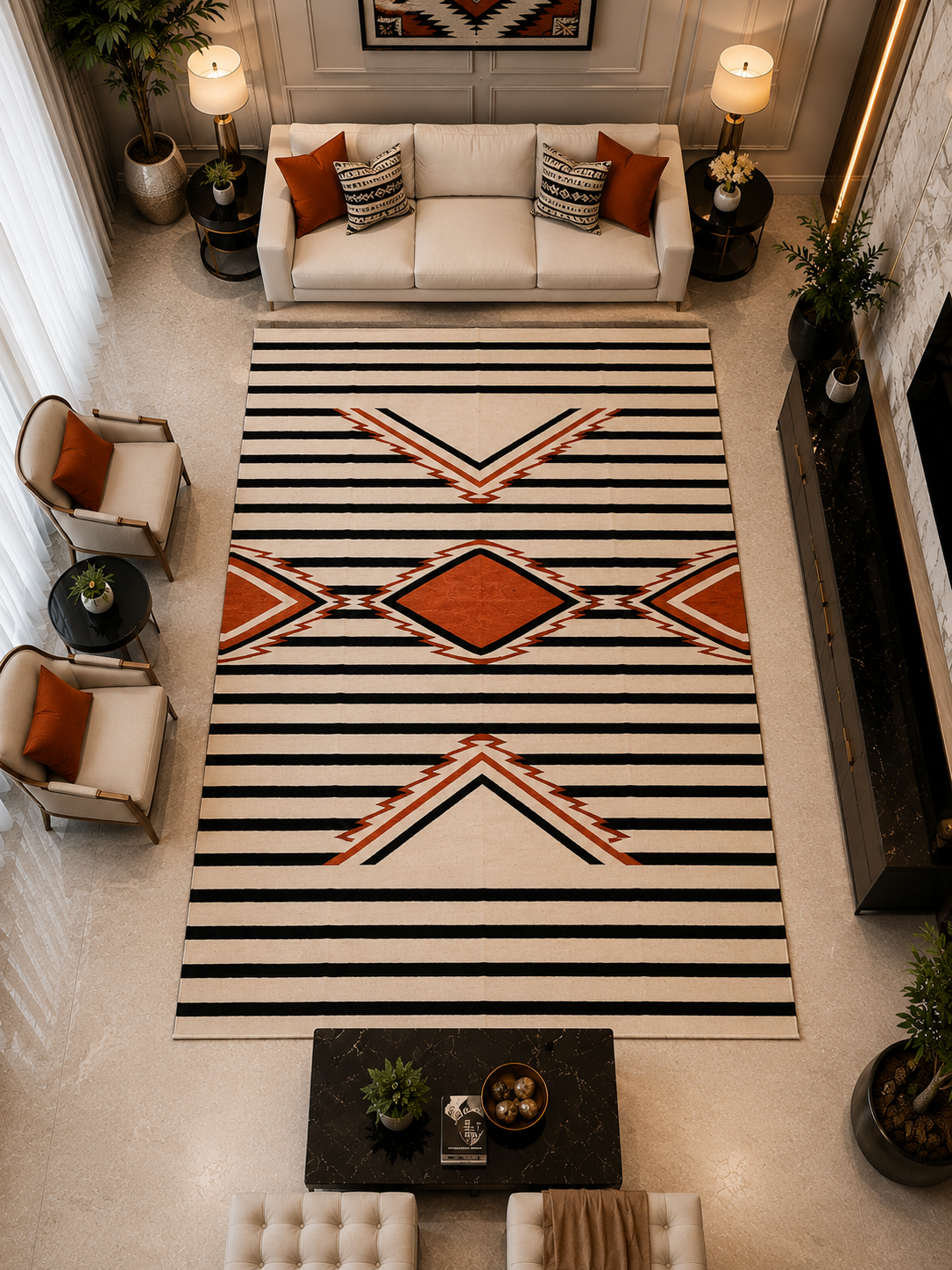 Modern Tribal Handmade Wool Area Rug
