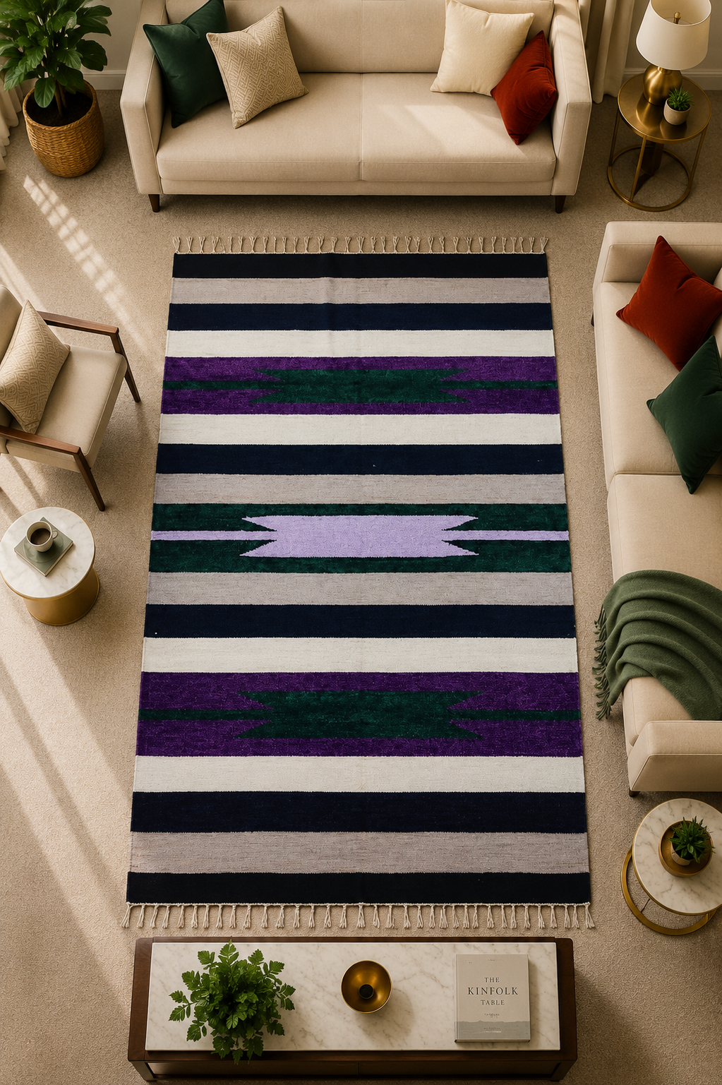 Premium Velvet Floor Rug for Living Room & Bedroom