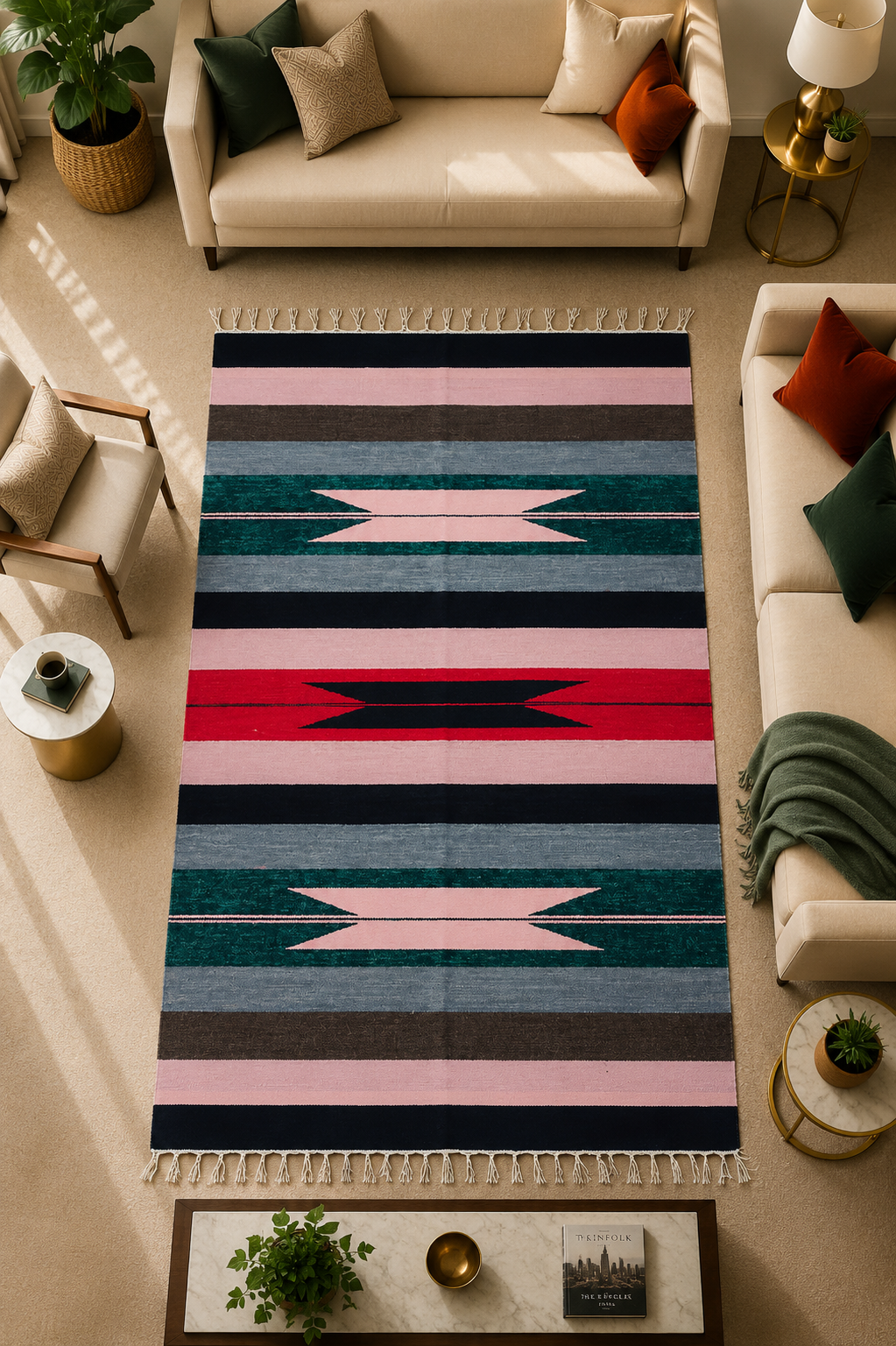 Premium Velvet Floor Rug for Living Room & Bedroom