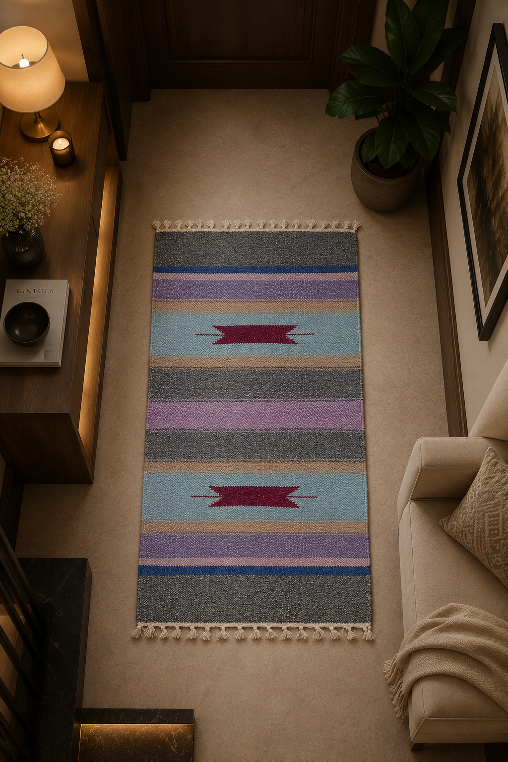 Designer Velvet Area Rug for Contemporary Homes