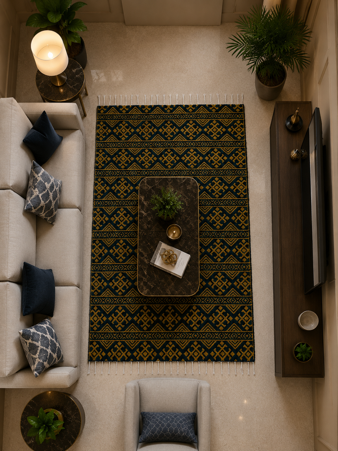 Designer Jacquard Area Rug – Modern Home Collection