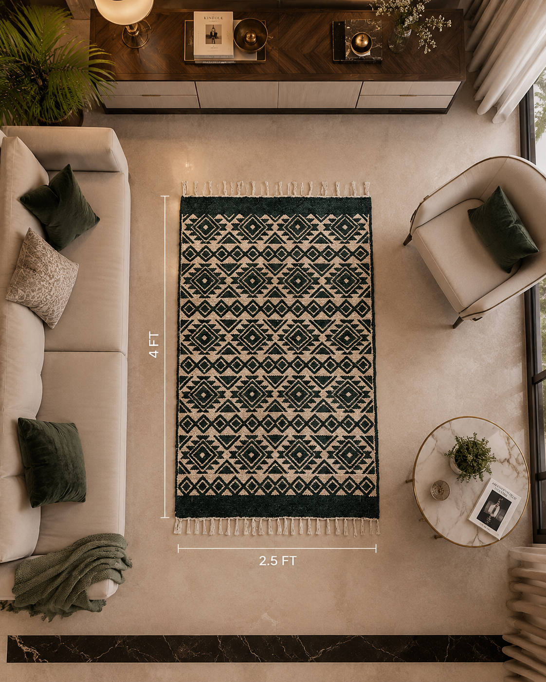 Jacquard Velvet Rug 2.5x4 Feet