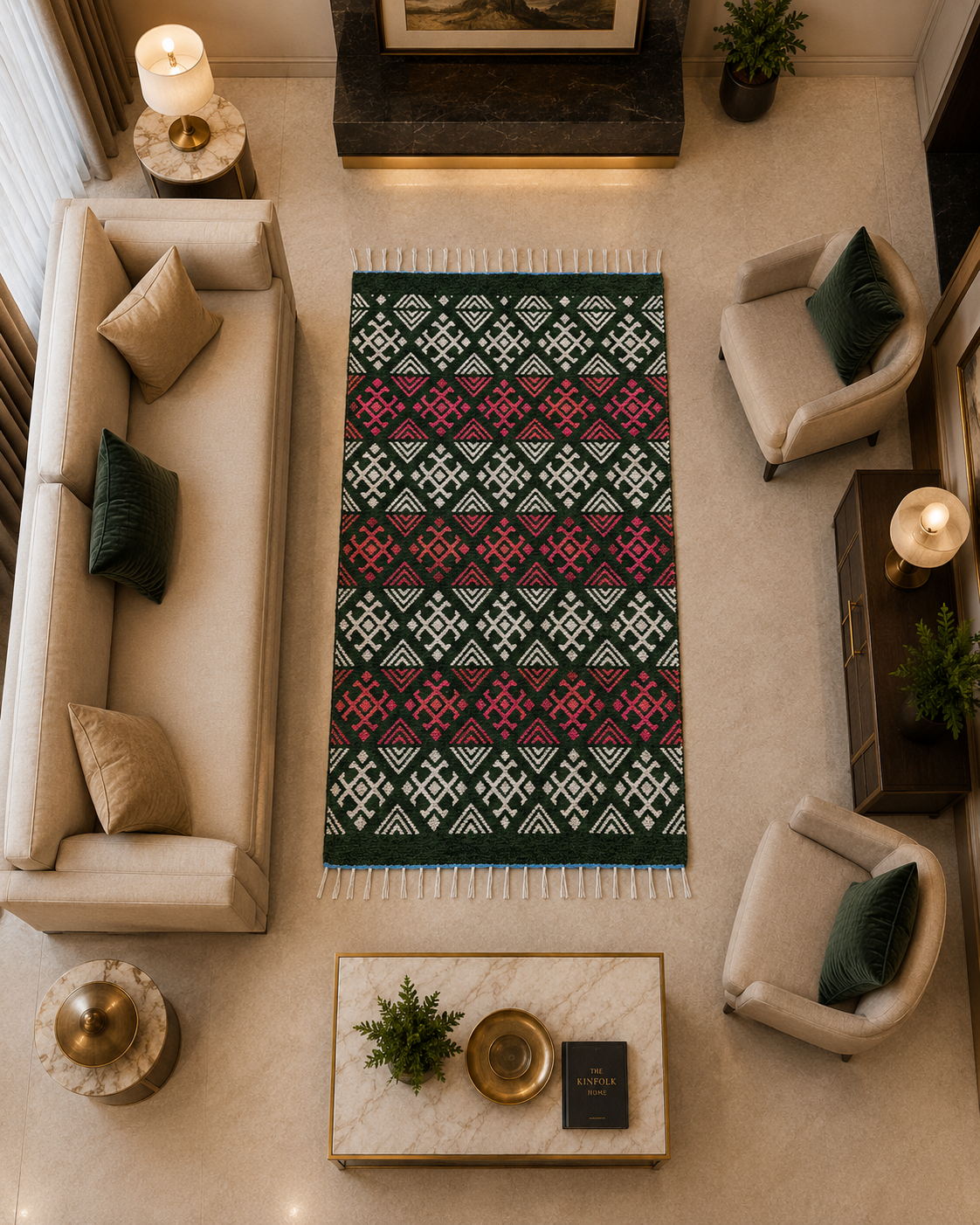 Classic Jacquard Velvet Area Rug