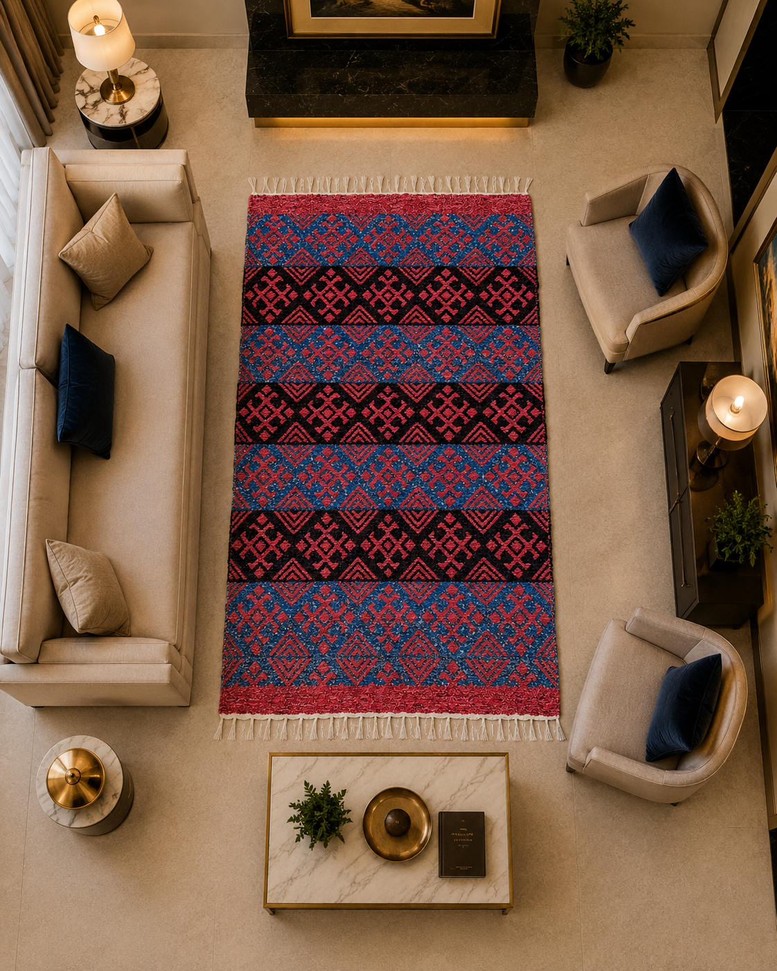 Plush Jacquard Velvet Rug