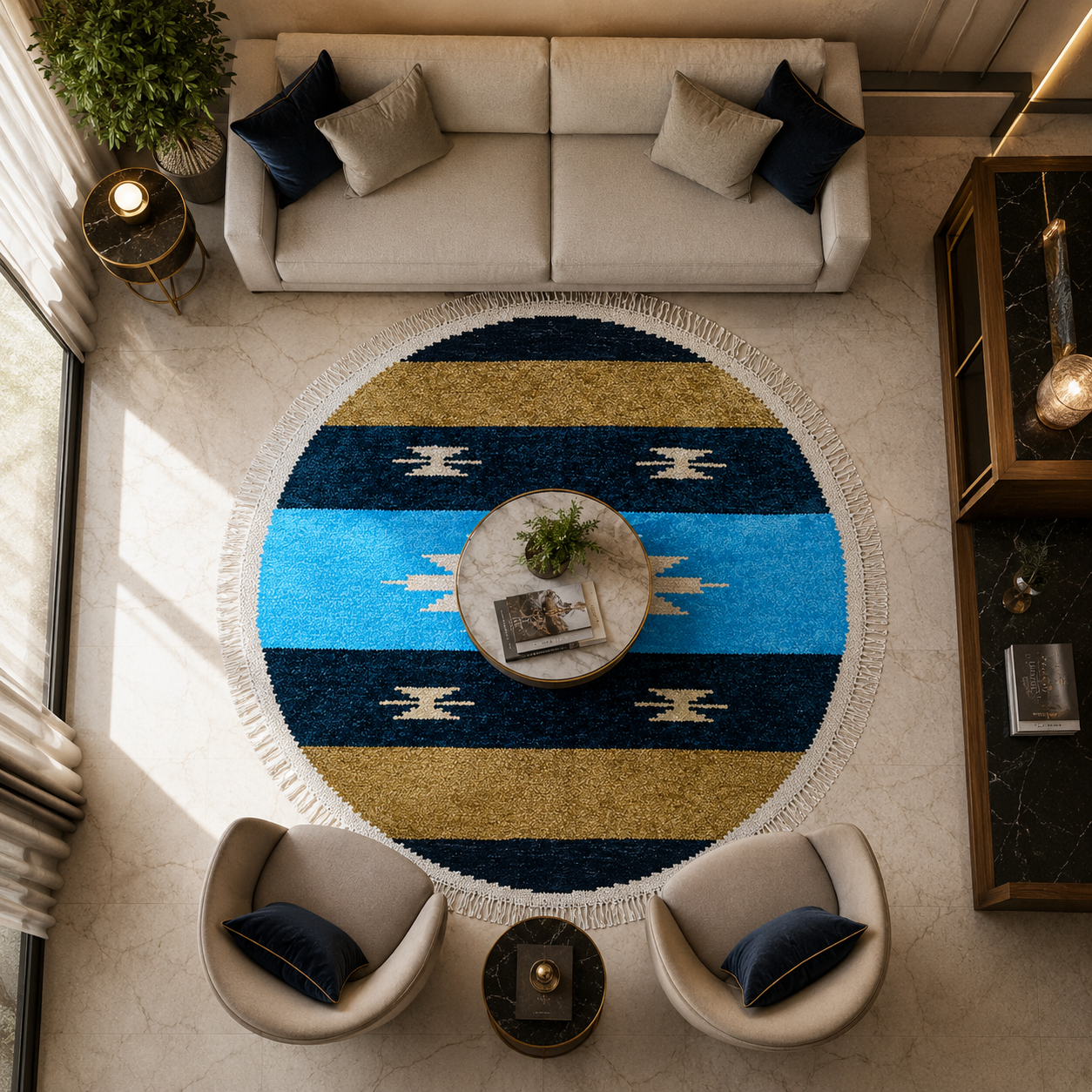 Round Rug for Living Room