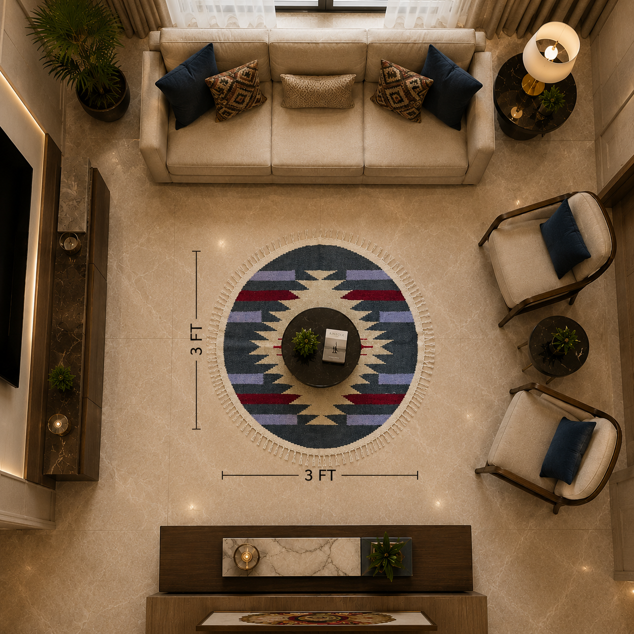 Majestic Round Floor Rug