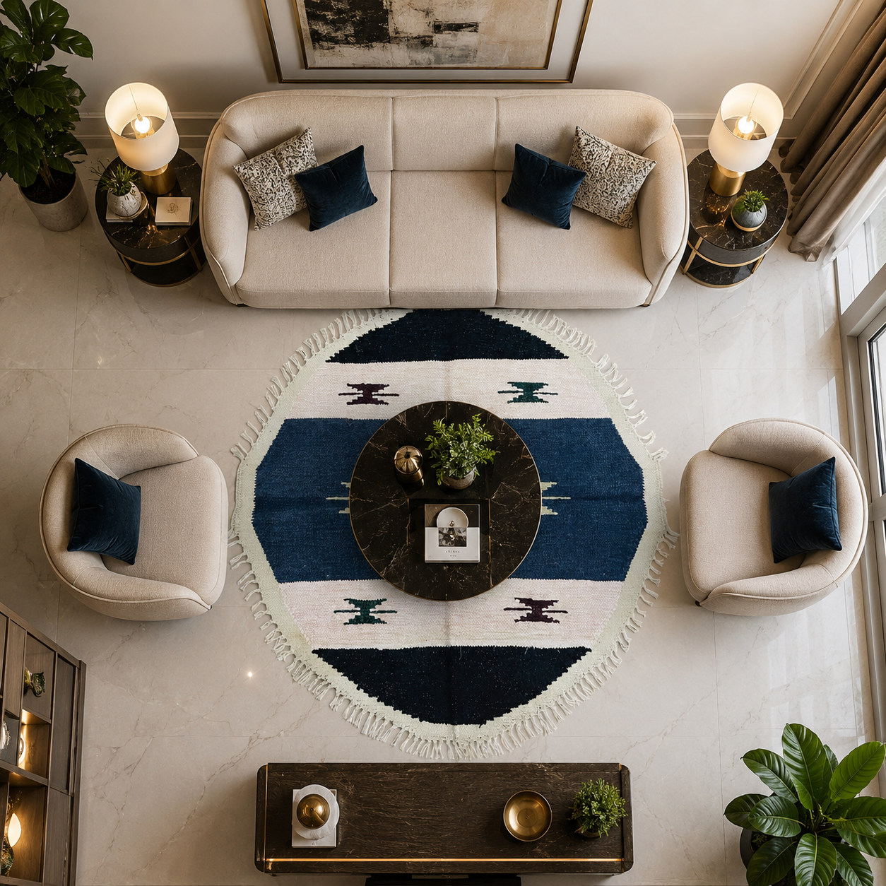 Ornamental Round Rug