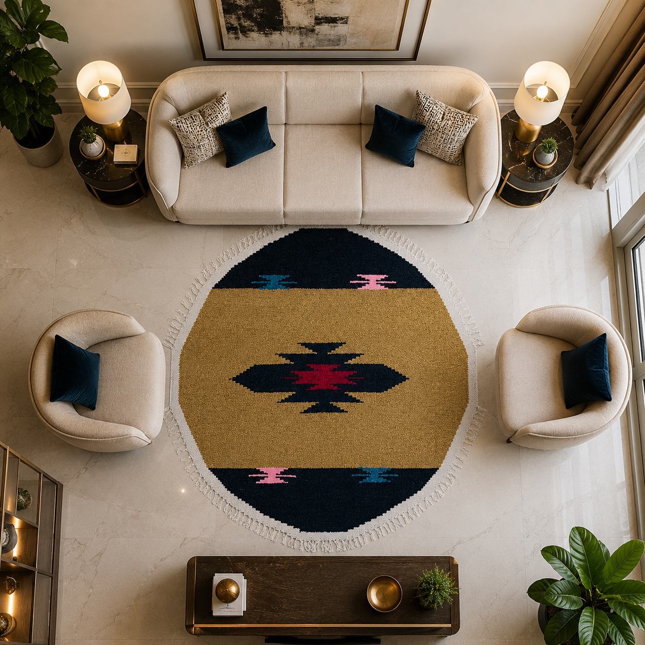 Luxe Round Statement Rug
