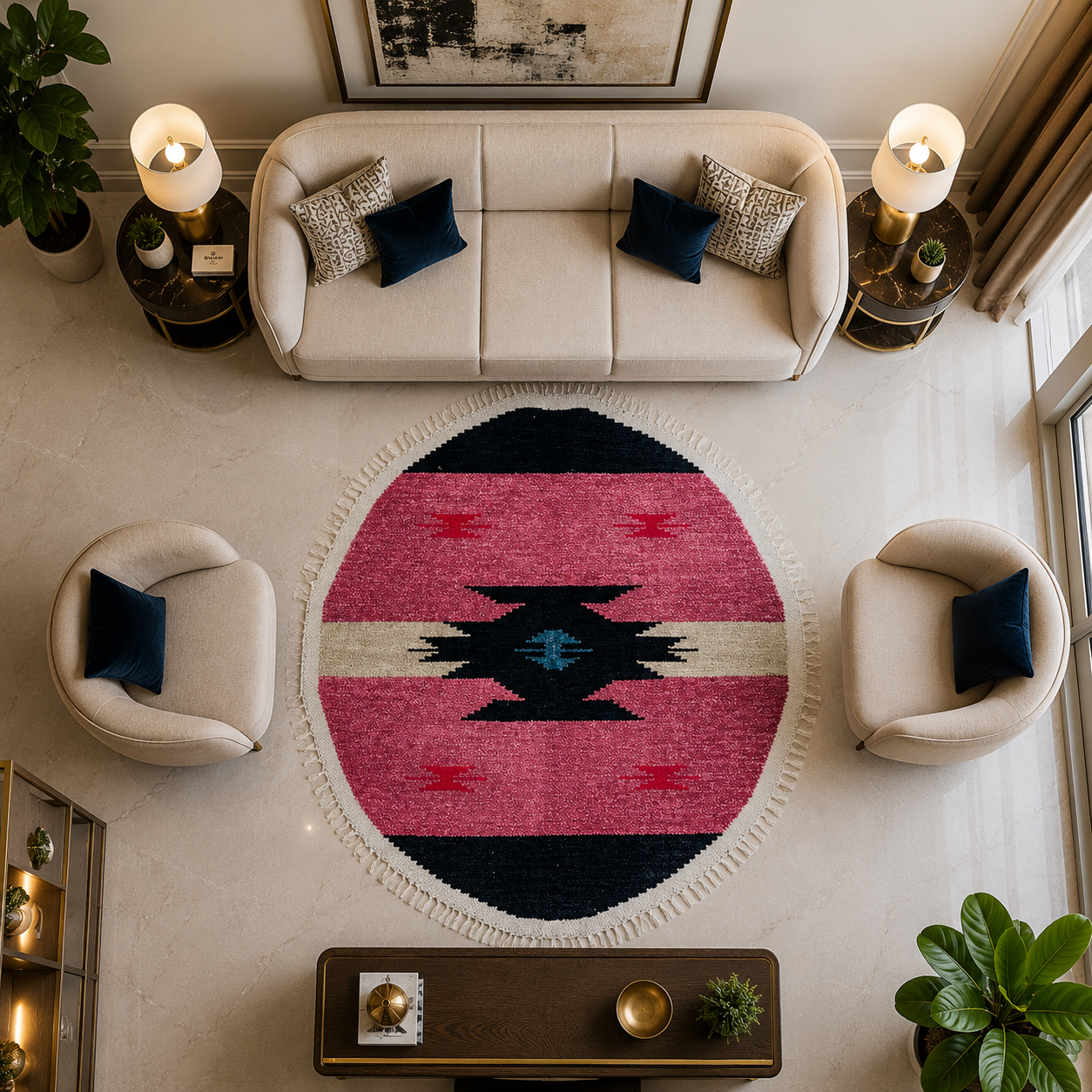 Dastkar Handmade Round Rug
