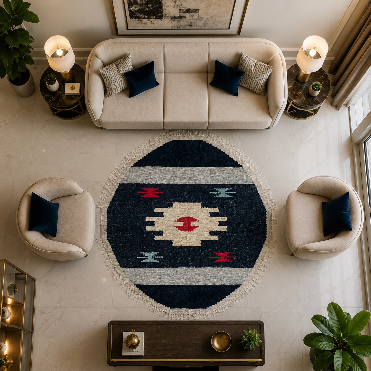 Royal Round Velvet Rug