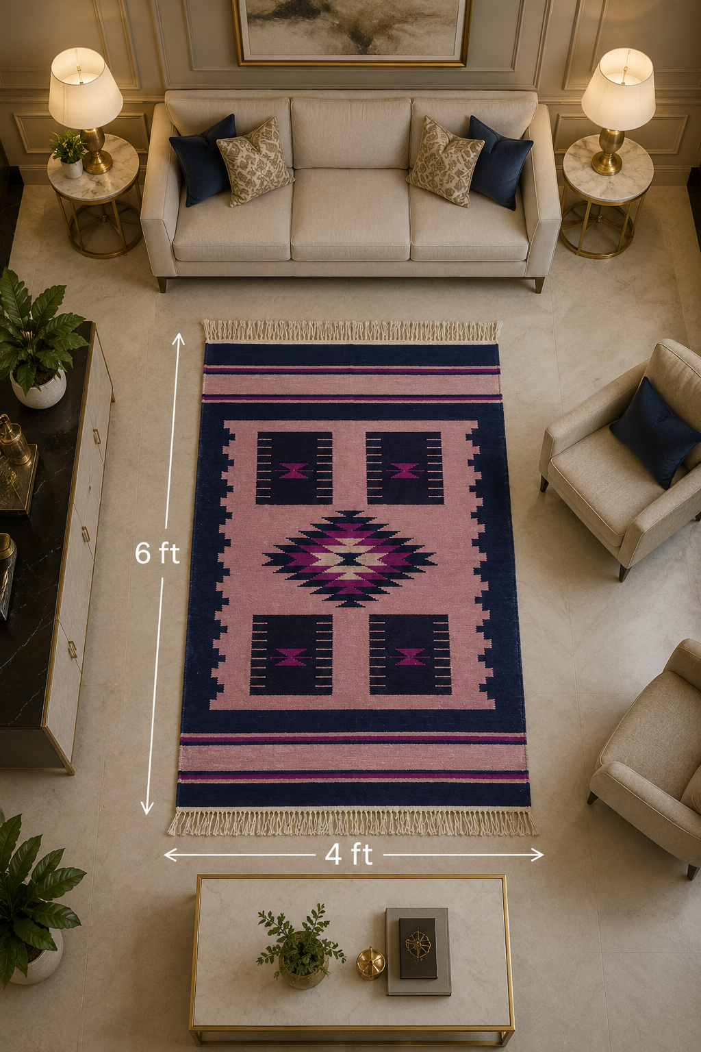 Premium Velvet Rug – Colorful Southwestern Design