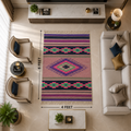 Soft Velvet Area Rug – Vibrant Geometric Design