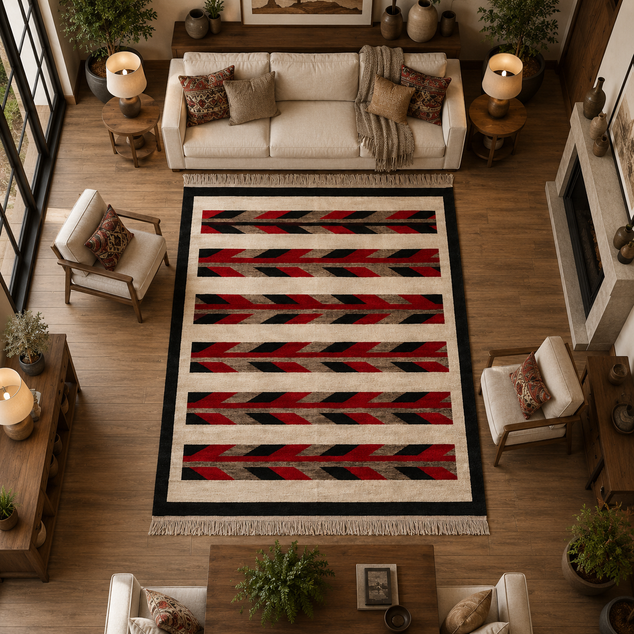 Handmade Chevron Wool Rug