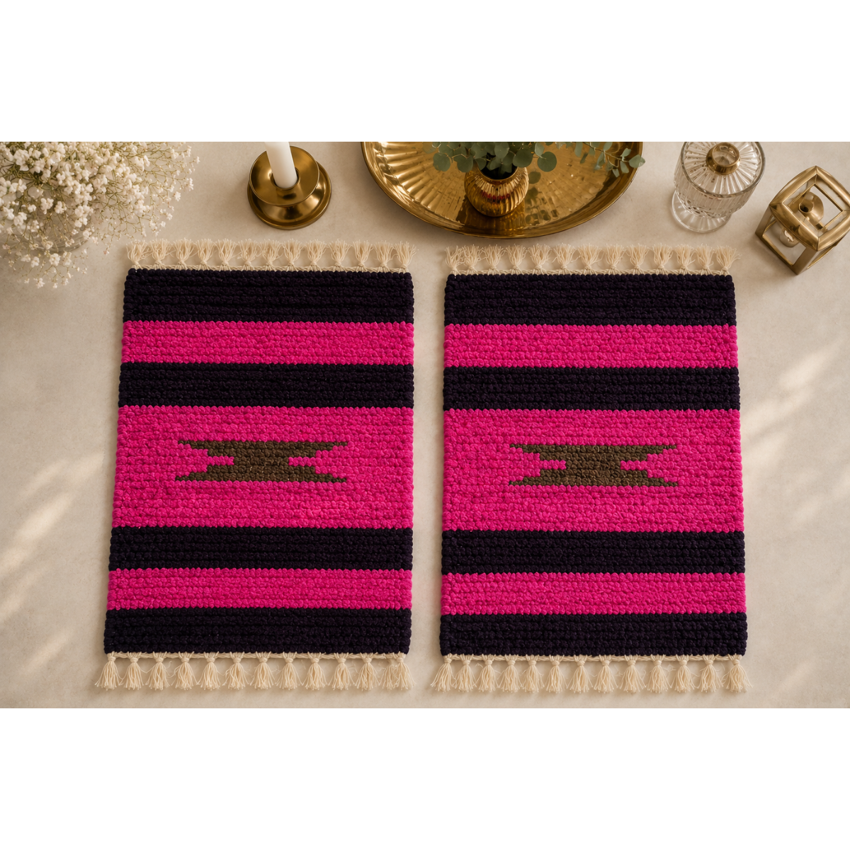 Midnight Fuchsia Table Mat Set (Pair of 2)